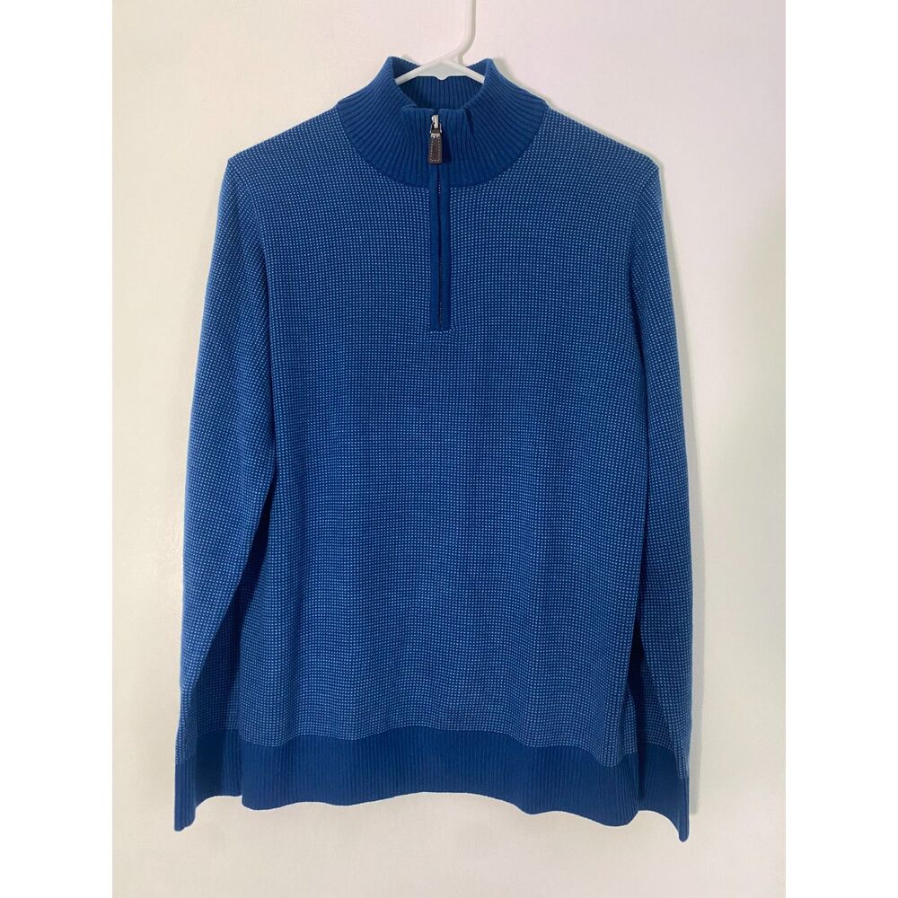 Tailorbyrd Collection Waffle Textured 1/4 Zip Pullover Sweater